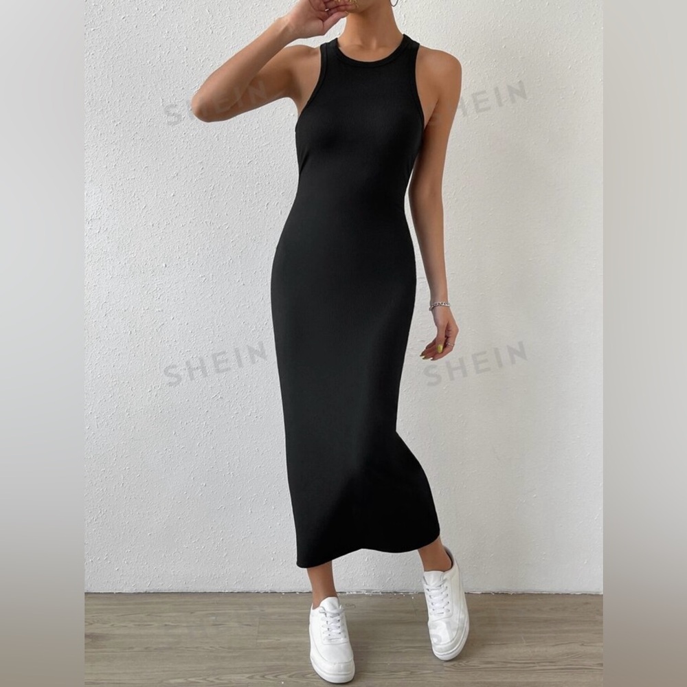 BRANDNEW Solid Ribbed Tank Dress - Medium